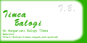 timea balogi business card